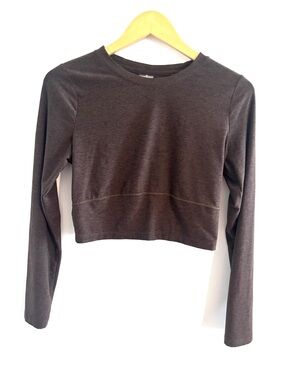 CALLA Size L Cropped Long-Sleeve Top CoCoa Brown